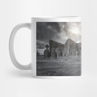 Clonmacnoise monastery ruins on the Shannon in Ireland Mug